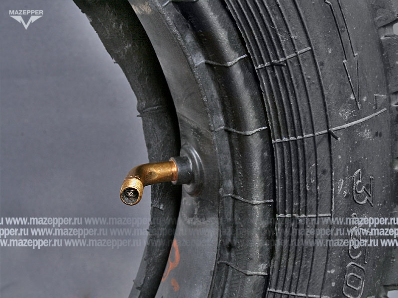 Шина скутер 10" 3,50-10 Л-370, 42J, 4PR (с камерой) "ПЕТРОШИНА" (вентиль JS87) мет. угловой (эндуро) Mazepper