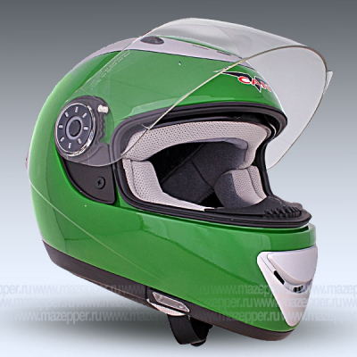 Шлем мотоциклетный "CAN" V170 (зеленый) р-р 59-60 (L) (интеграл) Mazepper