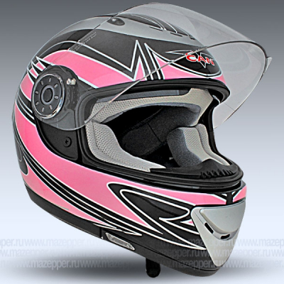 Шлем мотоциклетный "CAN" V170 (черный, графика V-PBP) р-р 57-58 (M) (интеграл) Mazepper