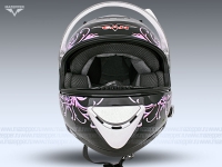Шлем мотоциклетный "CAN" V170B-Bluetooth (черный, графика V-PAP) р-р 55-56 (S) (интеграл) Mazepper