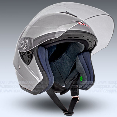 Шлем мотоциклетный "CAN" V510 (темно-серый) р-р 54-55 (XS) (открытый со стеклом) Mazepper