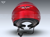 Шлем мотоциклетный "CAN" V518 (красный) р-р 54-55 (XS) (открытый, укороченный со стеклом) Mazepper