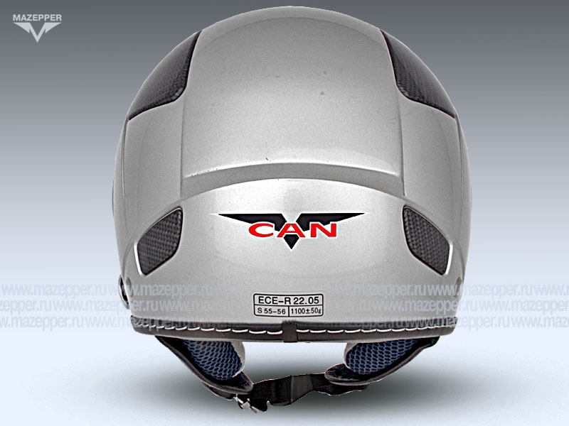 Шлем мотоциклетный "CAN" V580B-Bluetooth (серый) р-р 55-56 (S) (открытый со стеклом) Mazepper