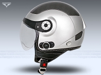 Шлем мотоциклетный "CAN" V580B-Bluetooth (серый) р-р 55-56 (S) (открытый со стеклом) Mazepper