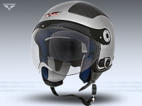 Шлем мотоциклетный "CAN" V580B-Bluetooth (серый) р-р 55-56 (S) (открытый со стеклом) Mazepper