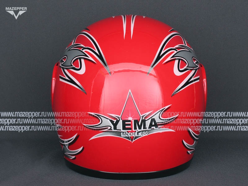 Шлем мотоциклетный "Yema" YM-806A (красно-серый) р-р 57-58 (M) интеграл Mazepper