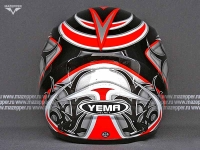 Шлем мотоциклетный "Yema" YM-822 (чёрно-красный) р-р 57-58 (M) интеграл, тонированное стекло Mazepper