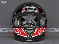 Шлем мотоциклетный "Yema" YM-822 (чёрно-красный) р-р 57-58 (M) интеграл, тонированное стекло Mazepper