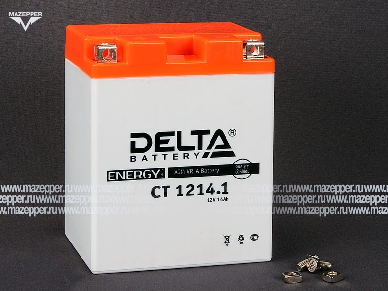 Аккумулятор 12V 14Ah (CT1214.1) "DELTA" (AGM VRLA) 132х89х164 (+  --) Mazepper