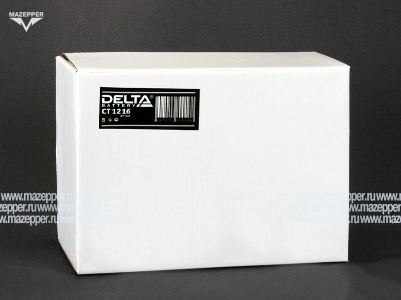 Аккумулятор 12V 16Ah (CT1216) "DELTA" (AGM VRLA) 205х70х162 (--  +) Mazepper