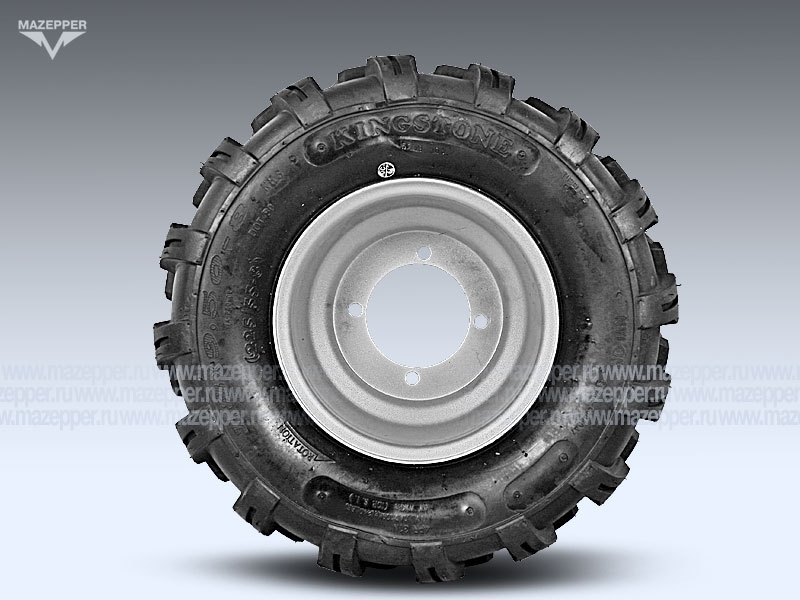 Диск колёсный (АТV)  8" 8x9,5  4/90, 67 (сталь, задний) "Bashan" BS150S в сб. (с шиной 18х9,5-8) Mazepper