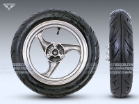 Диск колёсный (скутер) 12" 12х2,50 "Honling" передний (алюминий) дисковый тормоз (с шиной) Mazepper