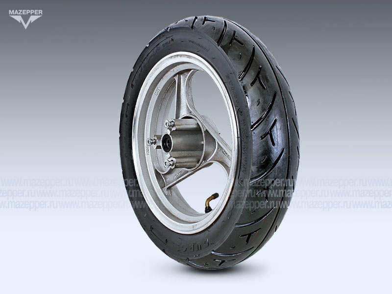 Диск колёсный (скутер) 12" 12х2,50 "Honling" передний (алюминий) дисковый тормоз (с шиной) Mazepper