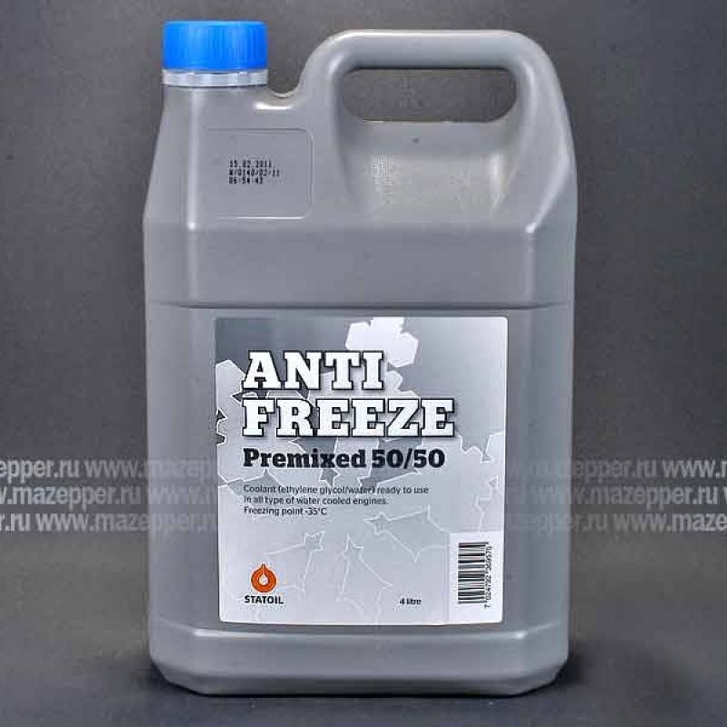Жидкость охлаждающая "Statoil" Antifreeze Premixed 50/50 (4л.) Mazepper