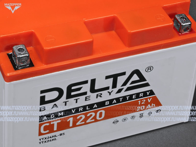 Аккумулятор 12V 20Ah (CT1220) "DELTA" (AGM VRLA) 205х91х159 (--  +) Mazepper