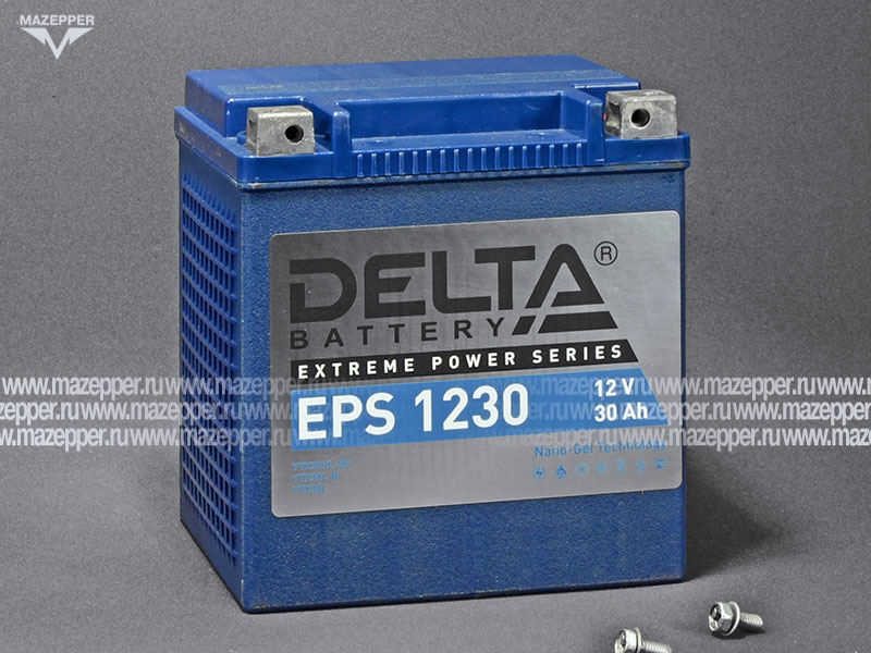 Аккумулятор 12V 30Ah (EPS1230) "DELTA" (NANO-GEL VRLA) 166х130х175 (--  +) Mazepper