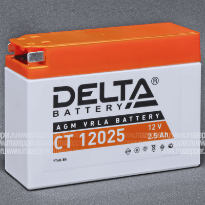 Аккумулятор 12V  2,5Ah (CT12025) "DELTA" (AGM VRLA) 113х38х87 (  =) Mazepper