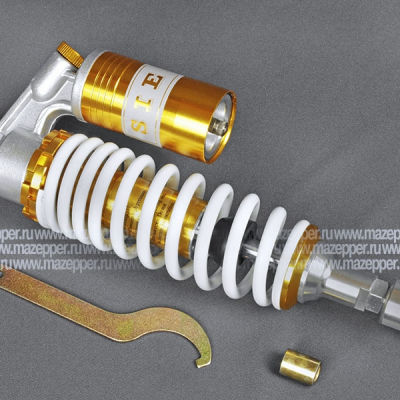 Амортизатор "Honling" (50-150 см3) задний (L=290 мм., d10/12, М8) SIE (вынос, подкачка, рег. жёстк.) Mazepper