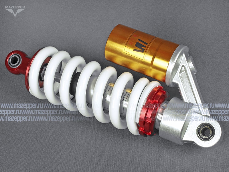 Амортизатор "Pitbike" (L=270 мм., d=10, d=10) 1000 lbs.(моно, подкачка, вынос. рез., рег. жёстк.) Mazepper