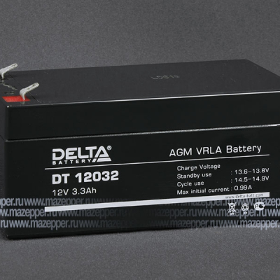 Аккумулятор 12V  3,2Ah (DT12032) "DELTA" (AGM VRLA) 135х67х61 (электромашины, ИБП) Mazepper
