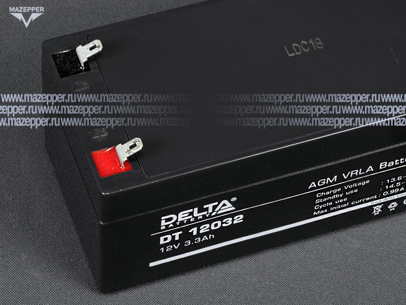 Аккумулятор 12V  3,2Ah (DT12032) "DELTA" (AGM VRLA) 135х67х61 (электромашины, ИБП) Mazepper
