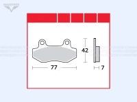 Колодки тормозные диск. тормоза "Honling" QT-6, 7, 8 (дв. 50-150 см3) Китай (2 шт.) h=7,5 мм. Mazepper