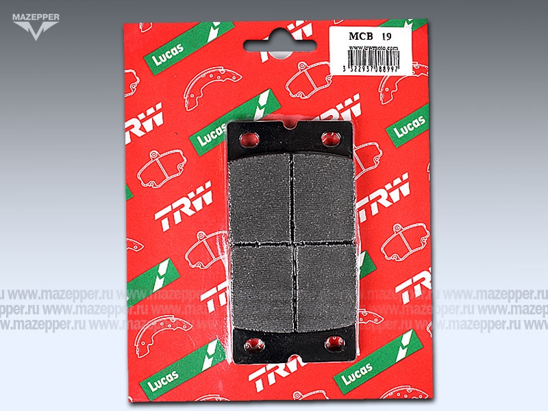 Колодки тормозные диск. тормоза "TRW" MCB  19 (2 шт.) Mazepper