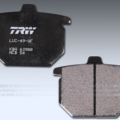 Колодки тормозные диск. тормоза "TRW" MCB  54 (2 шт.) Mazepper