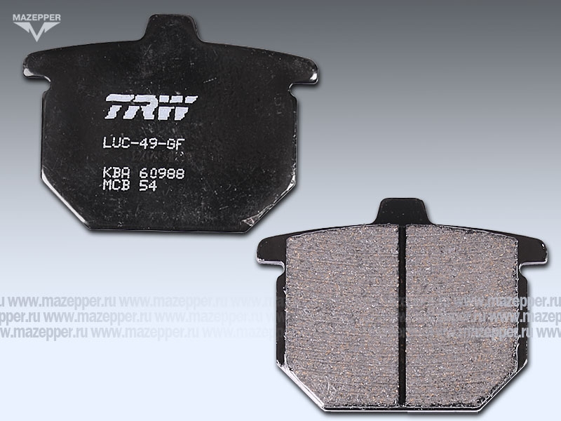 Колодки тормозные диск. тормоза "TRW" MCB  54 (2 шт.) Mazepper