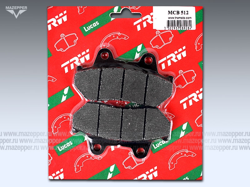 Колодки тормозные диск. тормоза "TRW" MCB 512 (2 шт.) Mazepper