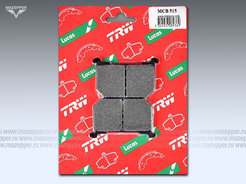 Колодки тормозные диск. тормоза "TRW" MCB 515 (2 шт.) Mazepper