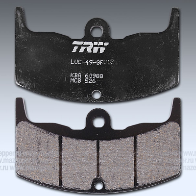 Колодки тормозные диск. тормоза "TRW" MCB 526 (2 шт.) Mazepper