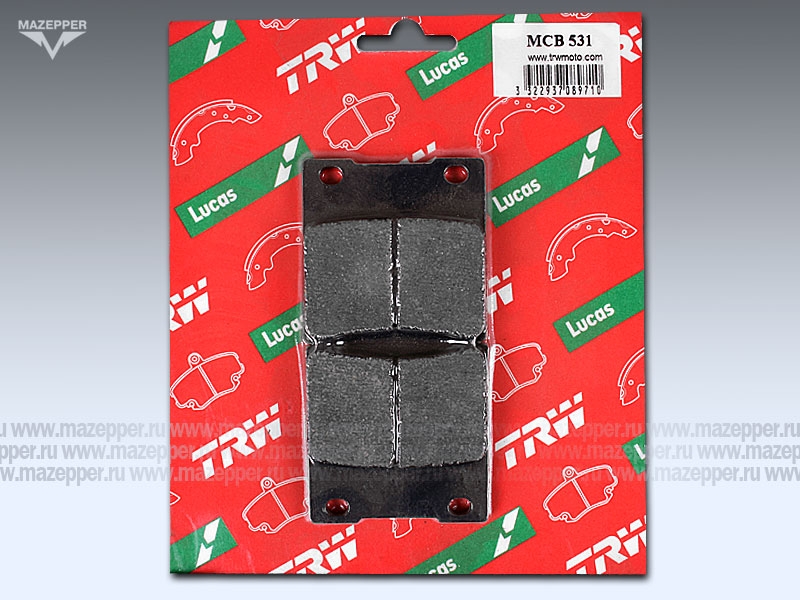 Колодки тормозные диск. тормоза "TRW" MCB 531 (2 шт.) Mazepper