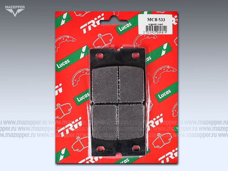 Колодки тормозные диск. тормоза "TRW" MCB 533 (2 шт.) Mazepper
