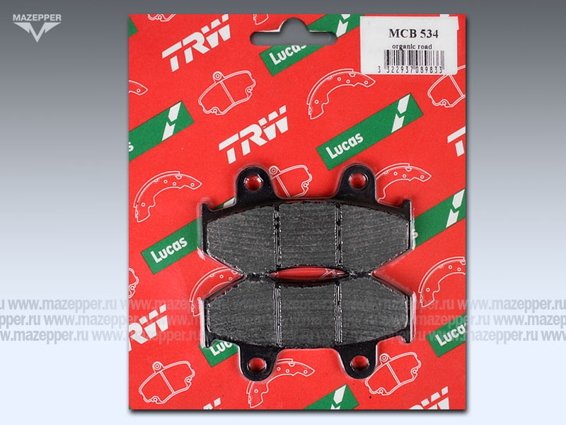Колодки тормозные диск. тормоза "TRW" MCB 534 (2 шт.) Mazepper