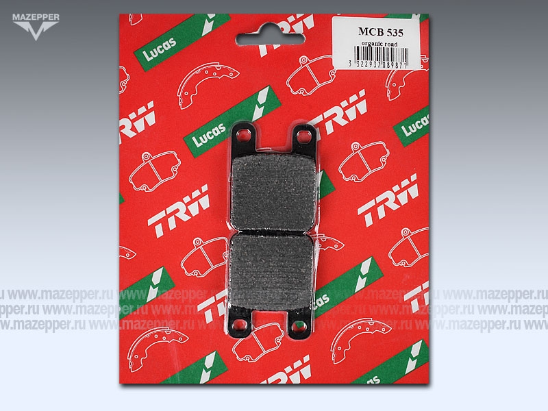 Колодки тормозные диск. тормоза "TRW" MCB 535 (2 шт.) Mazepper