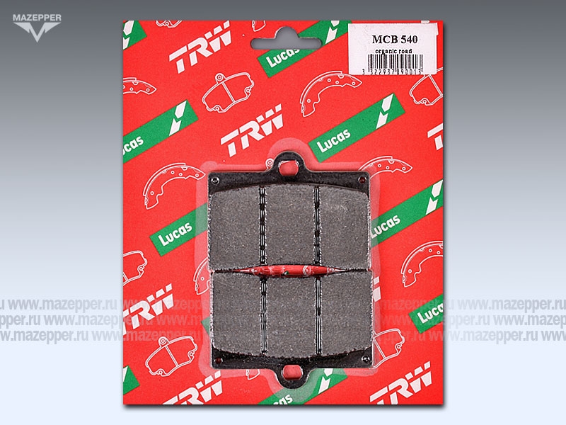 Колодки тормозные диск. тормоза "TRW" MCB 540 (2 шт.) Mazepper