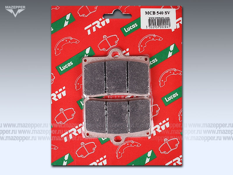 Колодки тормозные диск. тормоза "TRW" MCB 540 SV (2 шт.) Mazepper