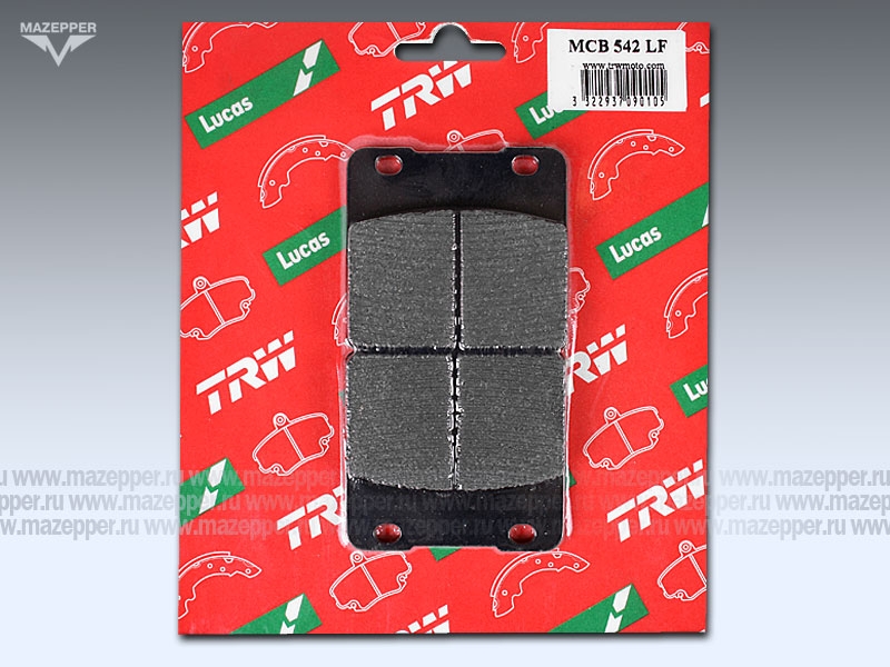 Колодки тормозные диск. тормоза "TRW" MCB 542 LF (2 шт.) Mazepper