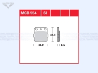 Колодки тормозные диск. тормоза "TRW" MCB 554 SI (2 шт.) Mazepper
