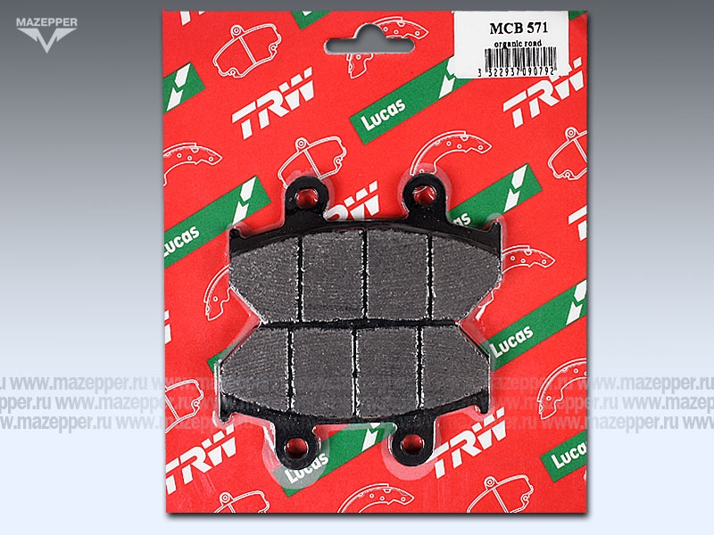 Колодки тормозные диск. тормоза "TRW" MCB 571 (2 шт.) Mazepper