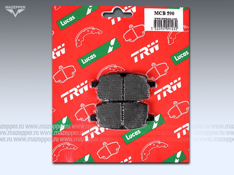 Колодки тормозные диск. тормоза "TRW" MCB 590 (2 шт.) Mazepper