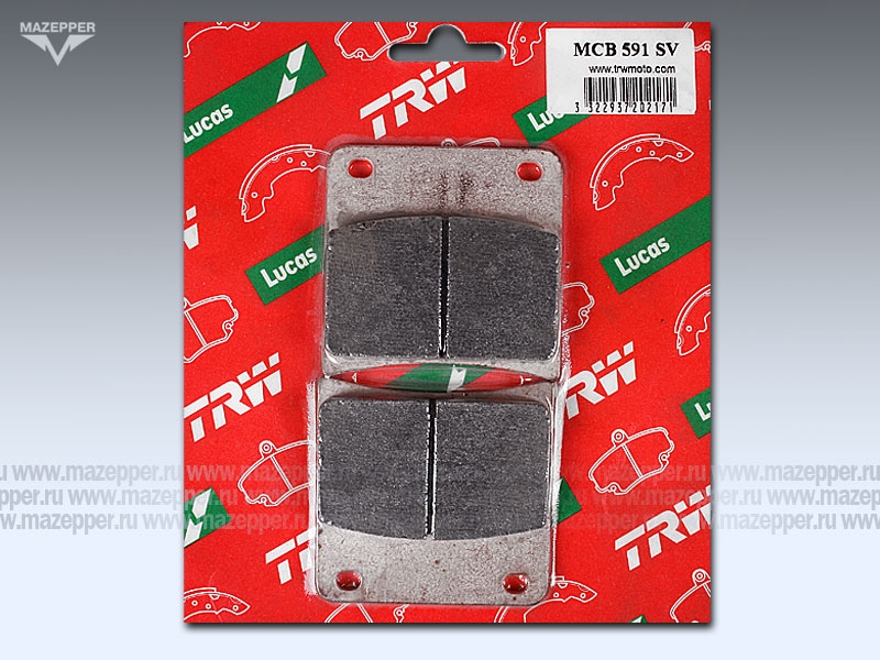 Колодки тормозные диск. тормоза "TRW" MCB 591 SV (2 шт.) Mazepper