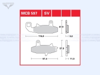 Колодки тормозные диск. тормоза "TRW" MCB 597 (2 шт.) Mazepper