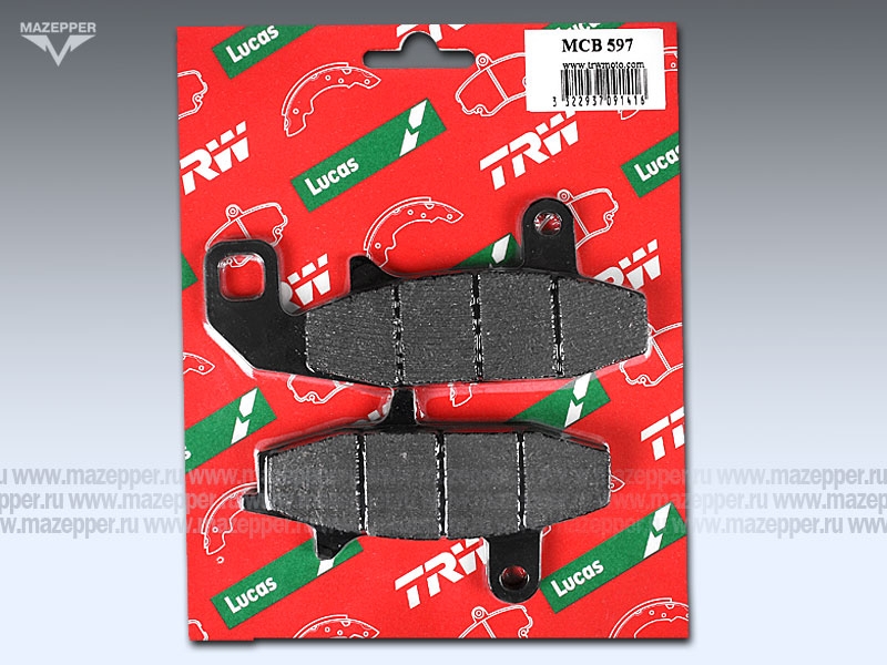 Колодки тормозные диск. тормоза "TRW" MCB 597 (2 шт.) Mazepper
