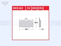 Колодки тормозные диск. тормоза "TRW" MCB 602 SRQ (2 шт.) Mazepper
