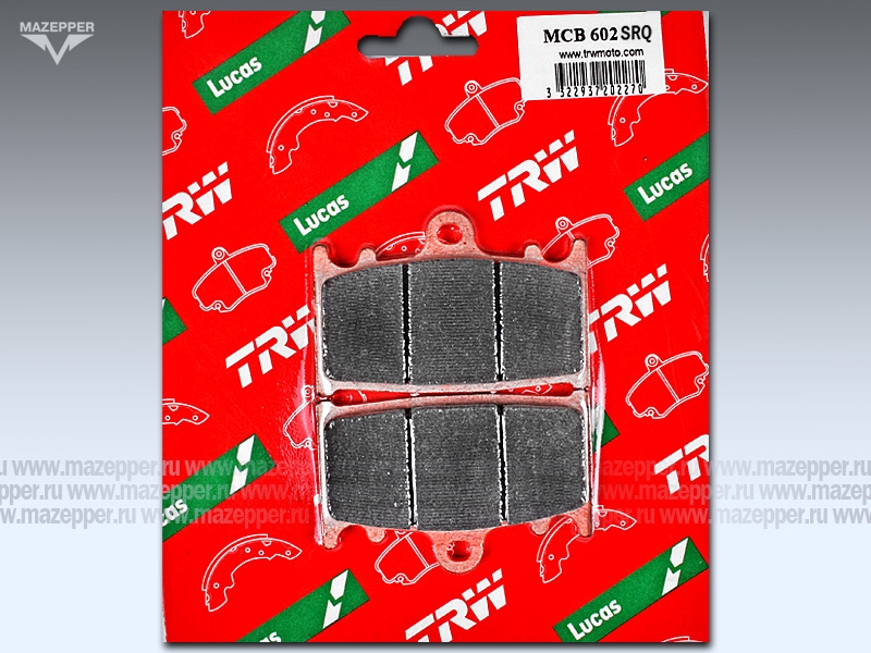 Колодки тормозные диск. тормоза "TRW" MCB 602 SRQ (2 шт.) Mazepper