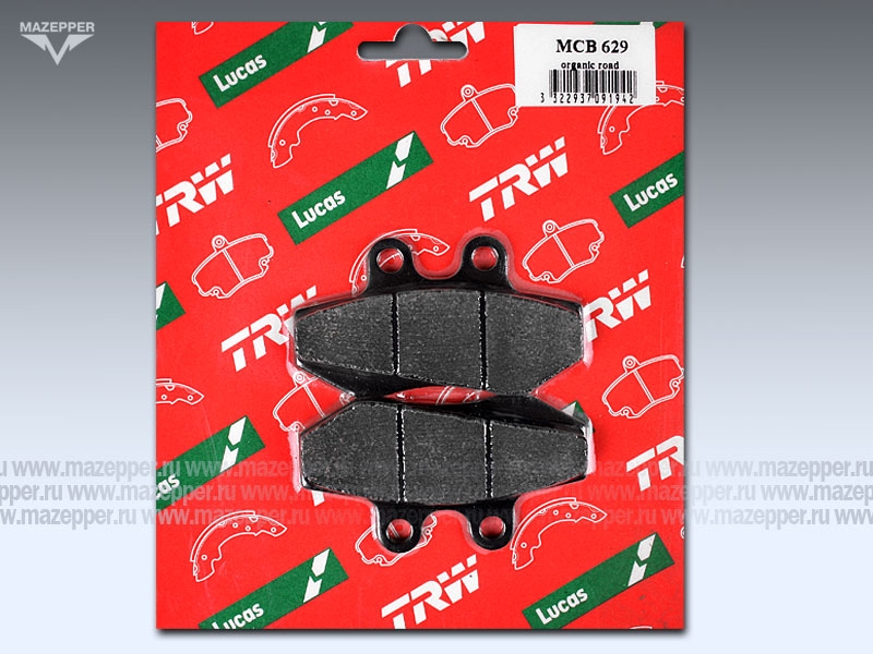 Колодки тормозные диск. тормоза "TRW" MCB 629 (2 шт.) Mazepper