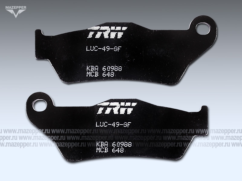 Колодки тормозные диск. тормоза "TRW" MCB 648 (2 шт.) Mazepper