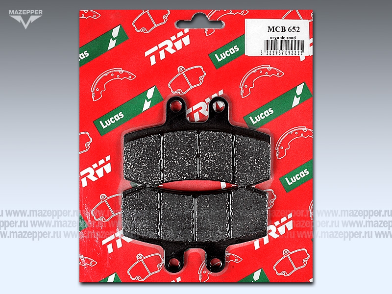 Колодки тормозные диск. тормоза "TRW" MCB 652 (2 шт.) Mazepper